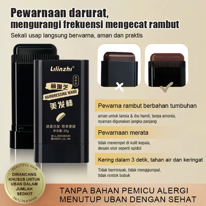 HAIR stik penutup uban T logo
