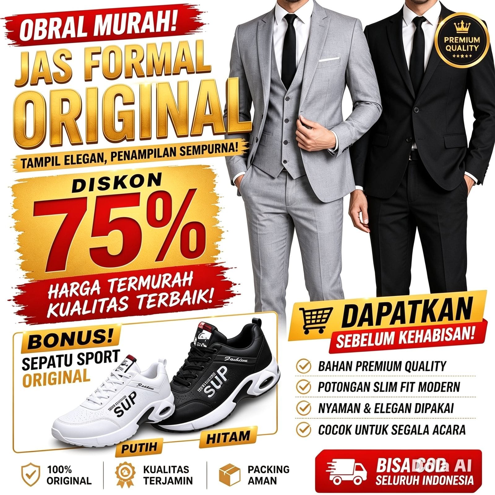 Jaz Premium Original Bonus Sepatu Sport logo