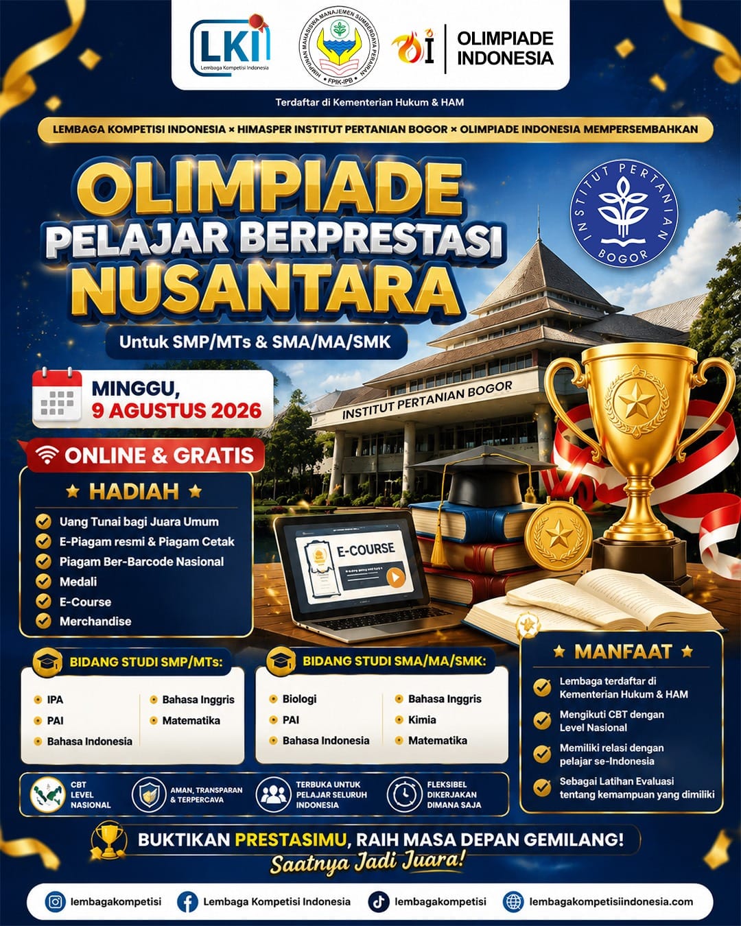 OLIMPIADE PELAJAR BERPRESTASI NUSANTARA - LKI X HIMASPER IPB X OI 2026 logo