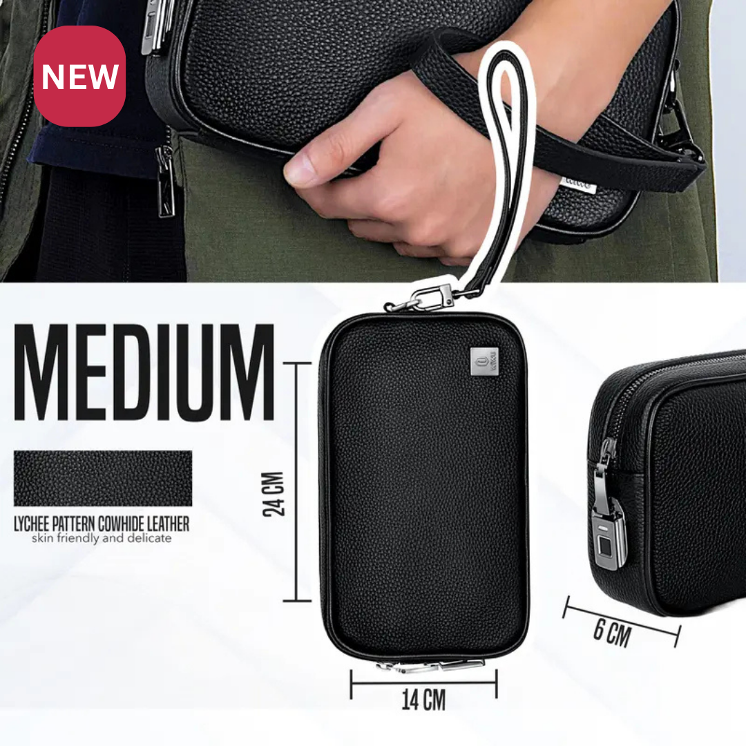 MOZRA ( Tas Tangan Clutch Fingerprint Series Master Genuine Leather Premium Quality ) GG5