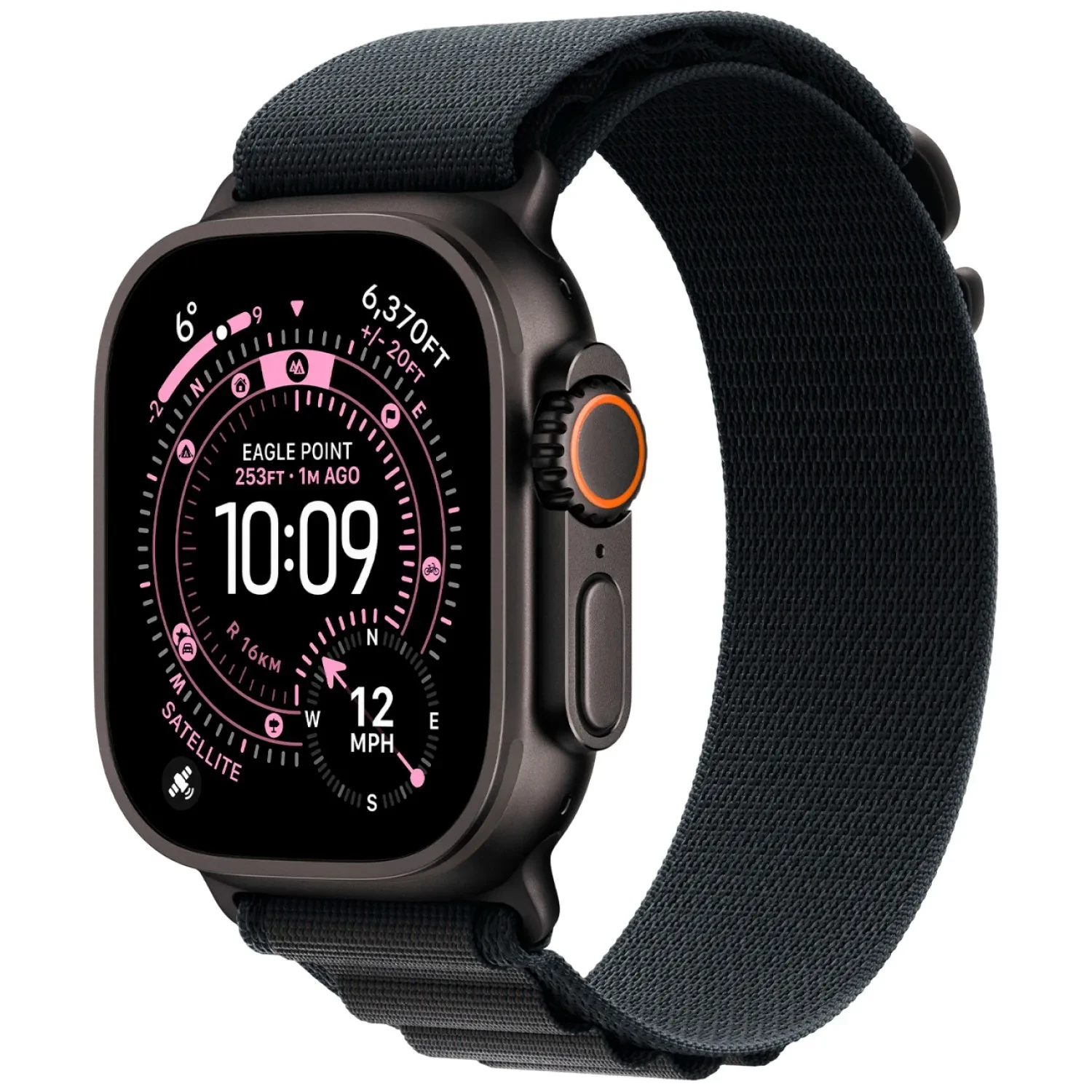 Apple Watch Ultra 3 Black Titanium - Alpine Loop - Black logo