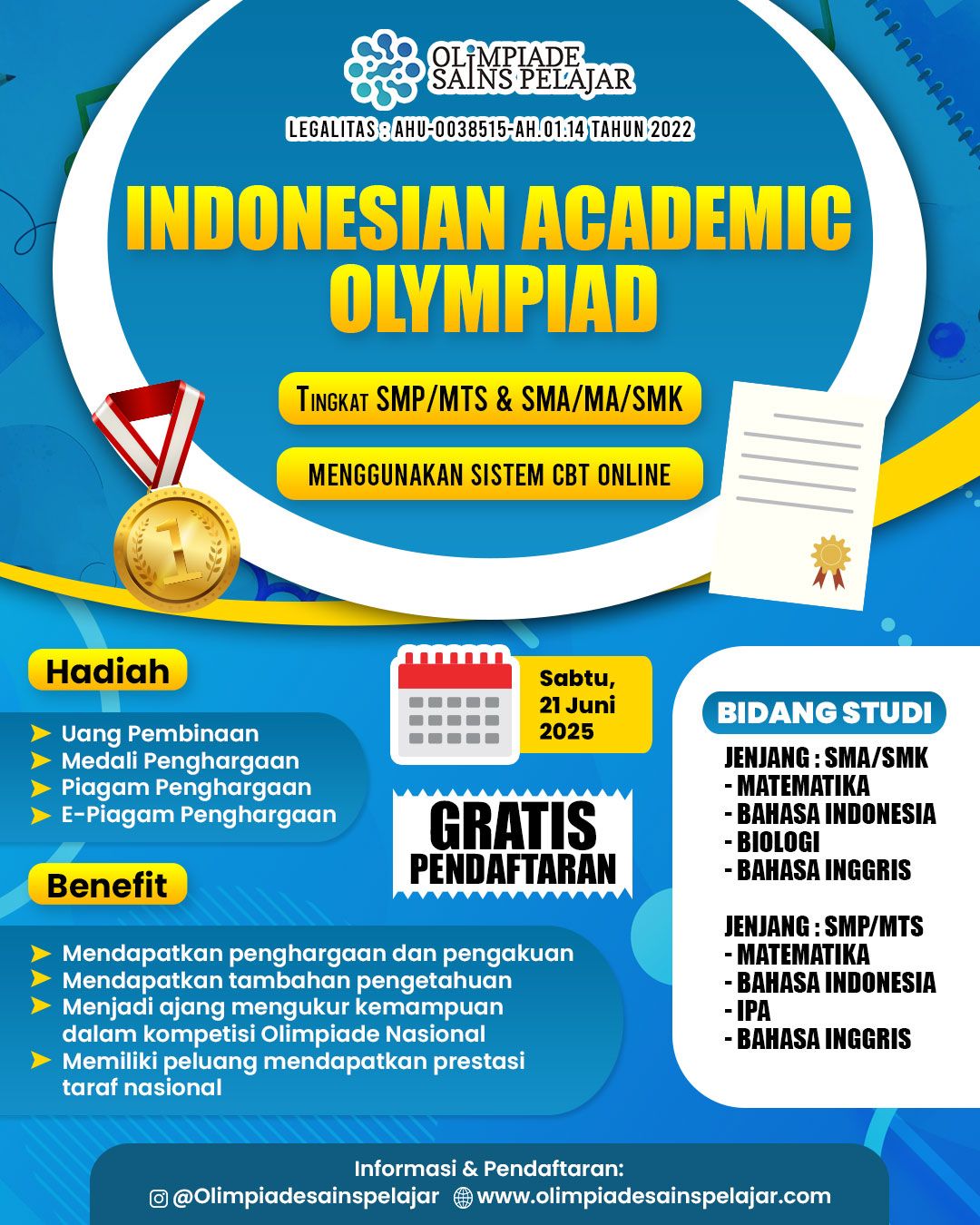INDONESIAN ACADEMIC OLYMPIAD -  21 JUNI 2025 OSP logo