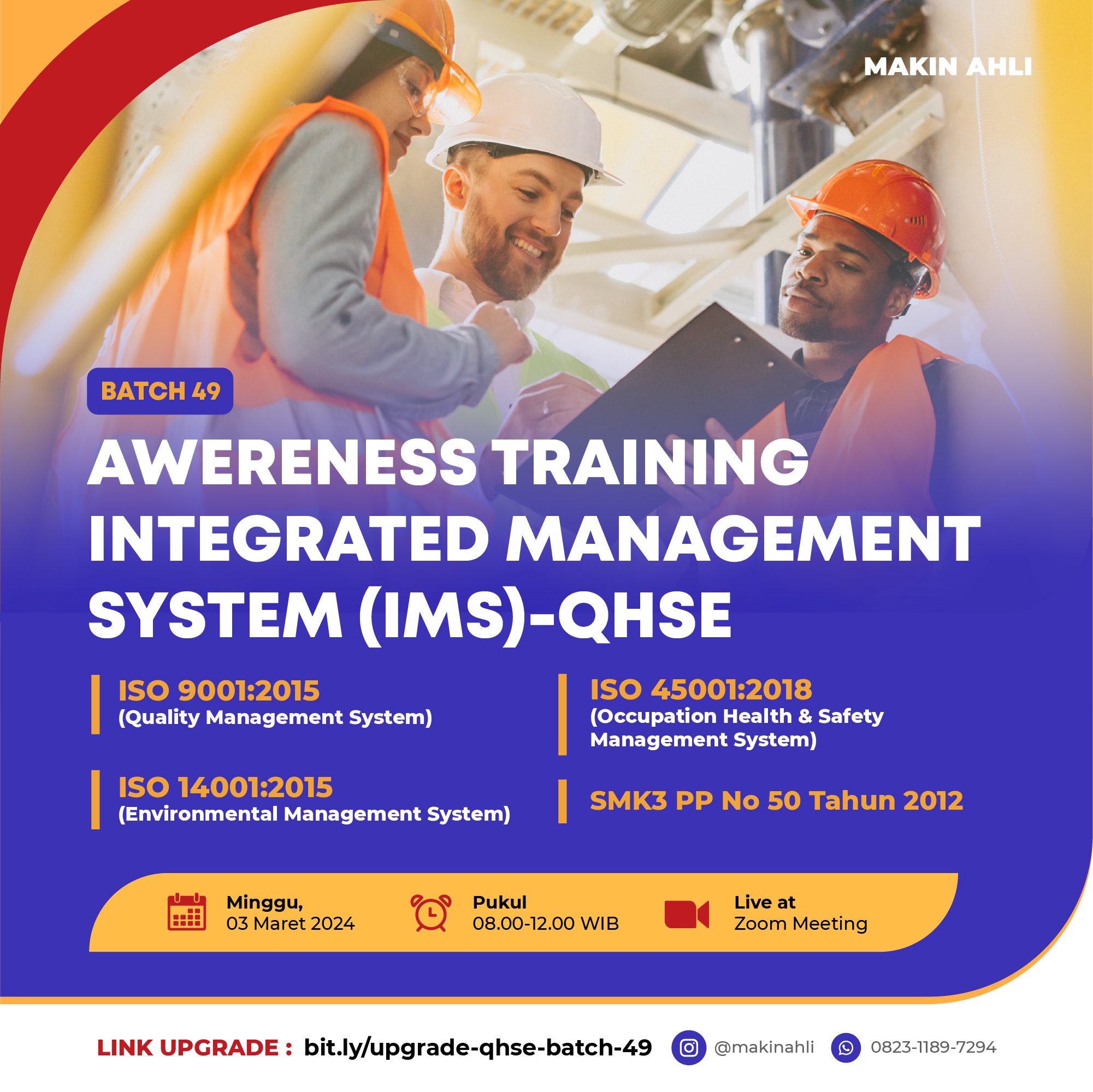 PELATIHAN AWARENESS TRAINING INTEGRATED MANAGEMENT SYSTEM (IMS)-QHSE BATCH 49 [UPGRADE PREMIUM] logo