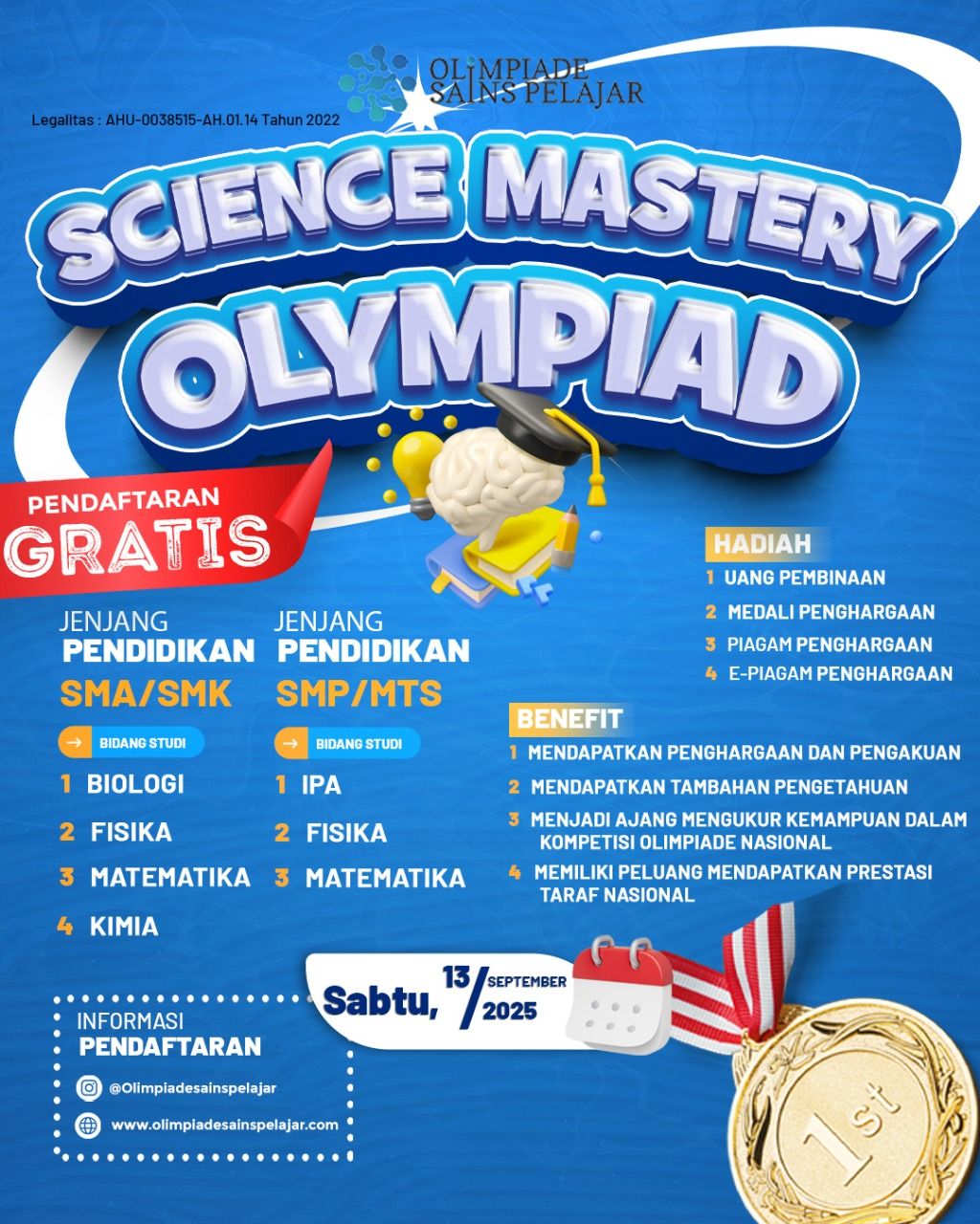 SCIENCE MASTERY OLYMPIAD - 13 SEPTEMBER 2025 OSP logo
