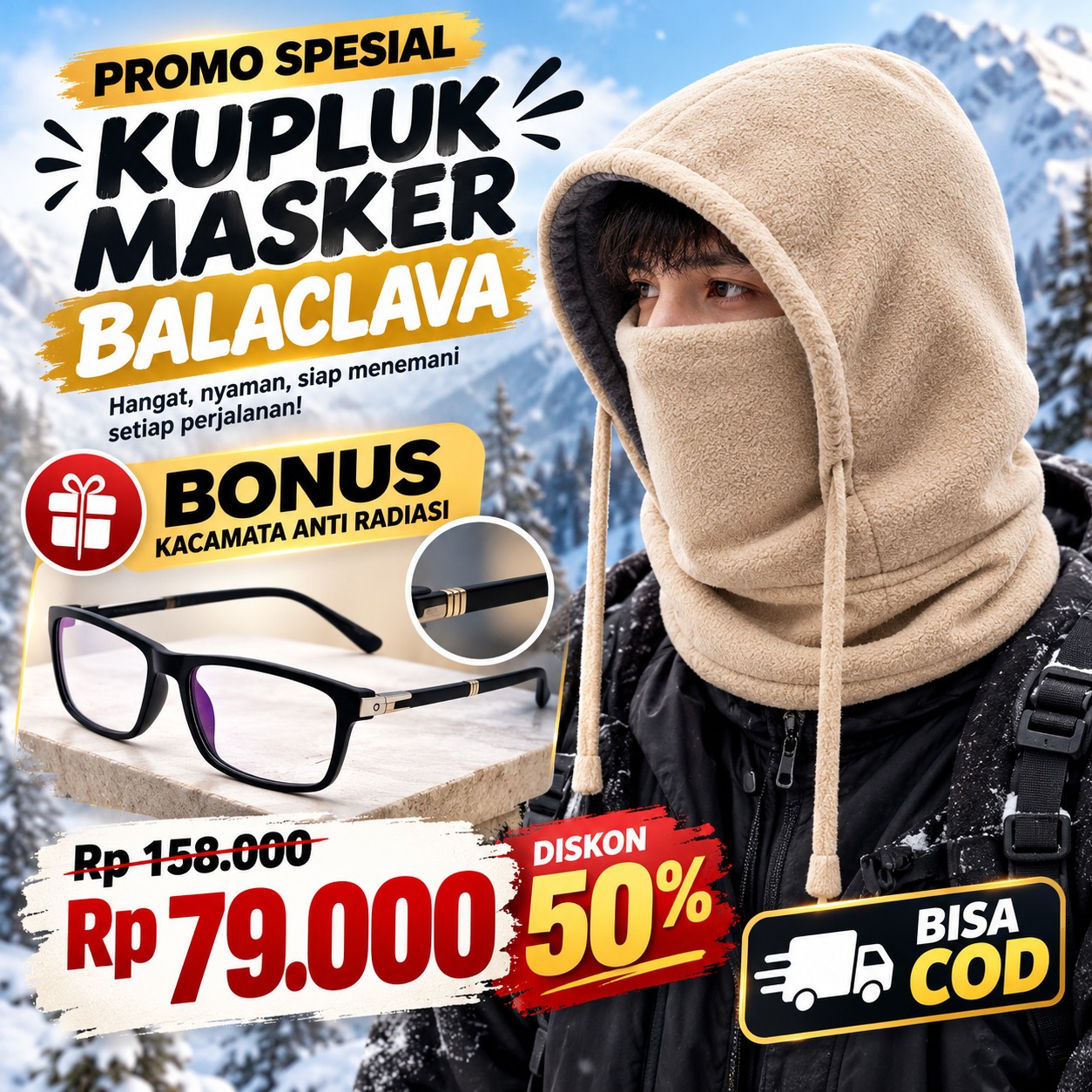 Kupluk Masker Balaclava Beli 1 Bonus Kacamata Anti Radiasi | COD-SZK logo