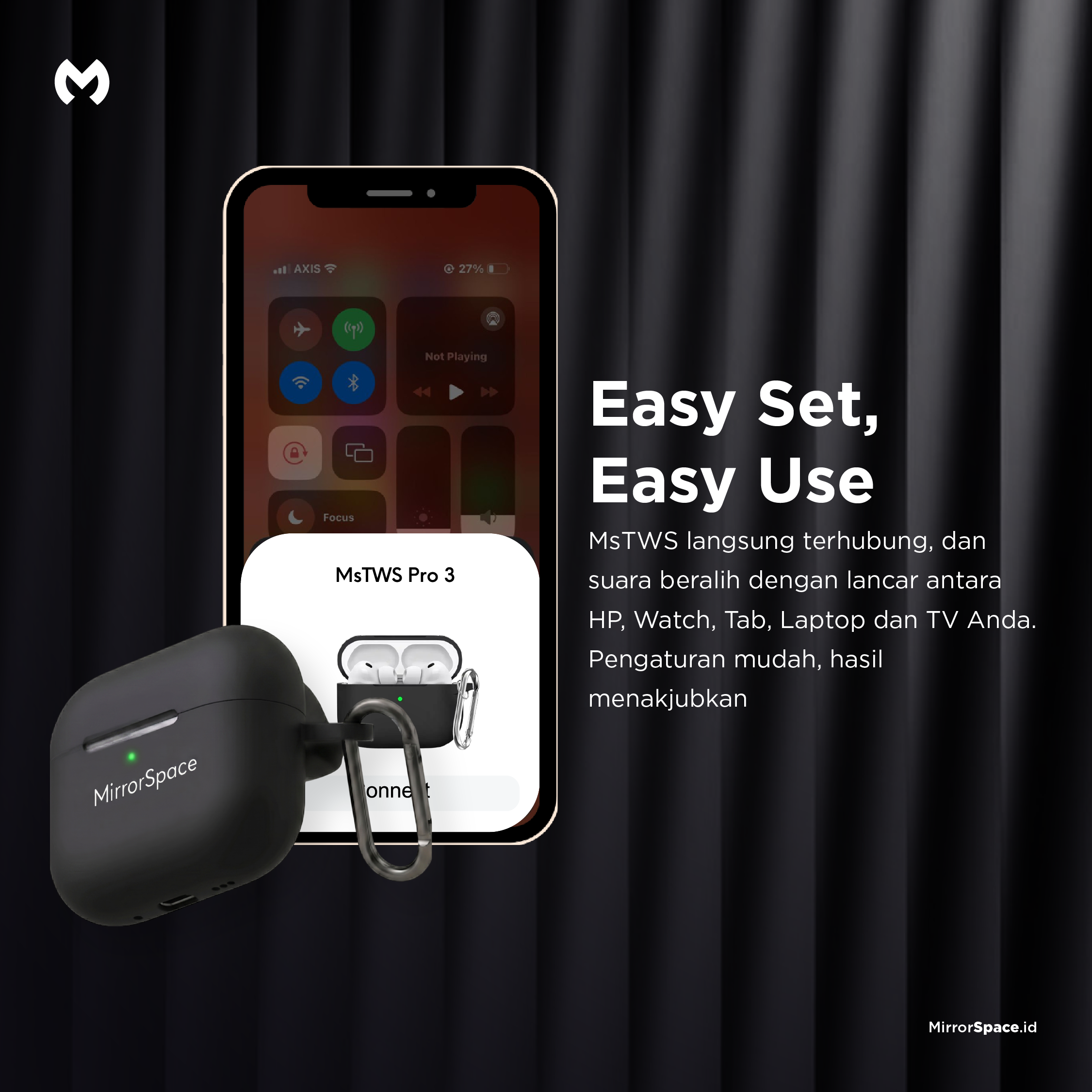 Ms Tws - MirrorSpace Pro 3 Wireless Charging Case TWS Bluetooth ...