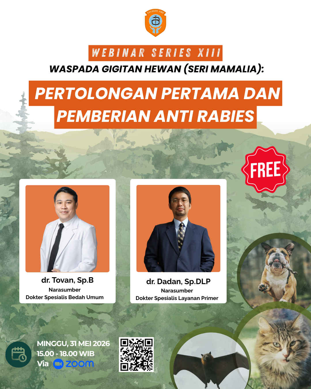 Webinar Series XIII - WASPADA Gigitan Hewan: Pertolongan Pertama dan Pemberian Anti Rabies logo