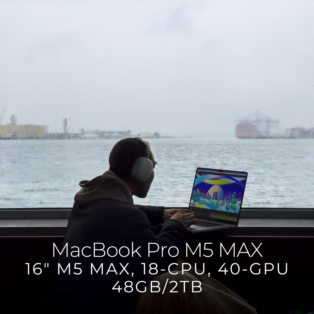 MacBook Pro (16 inch, M5 MAX, 2026) 18 CPU – 40C GPU – 48GB Unified Memory – 2TB SSD Storage logo
