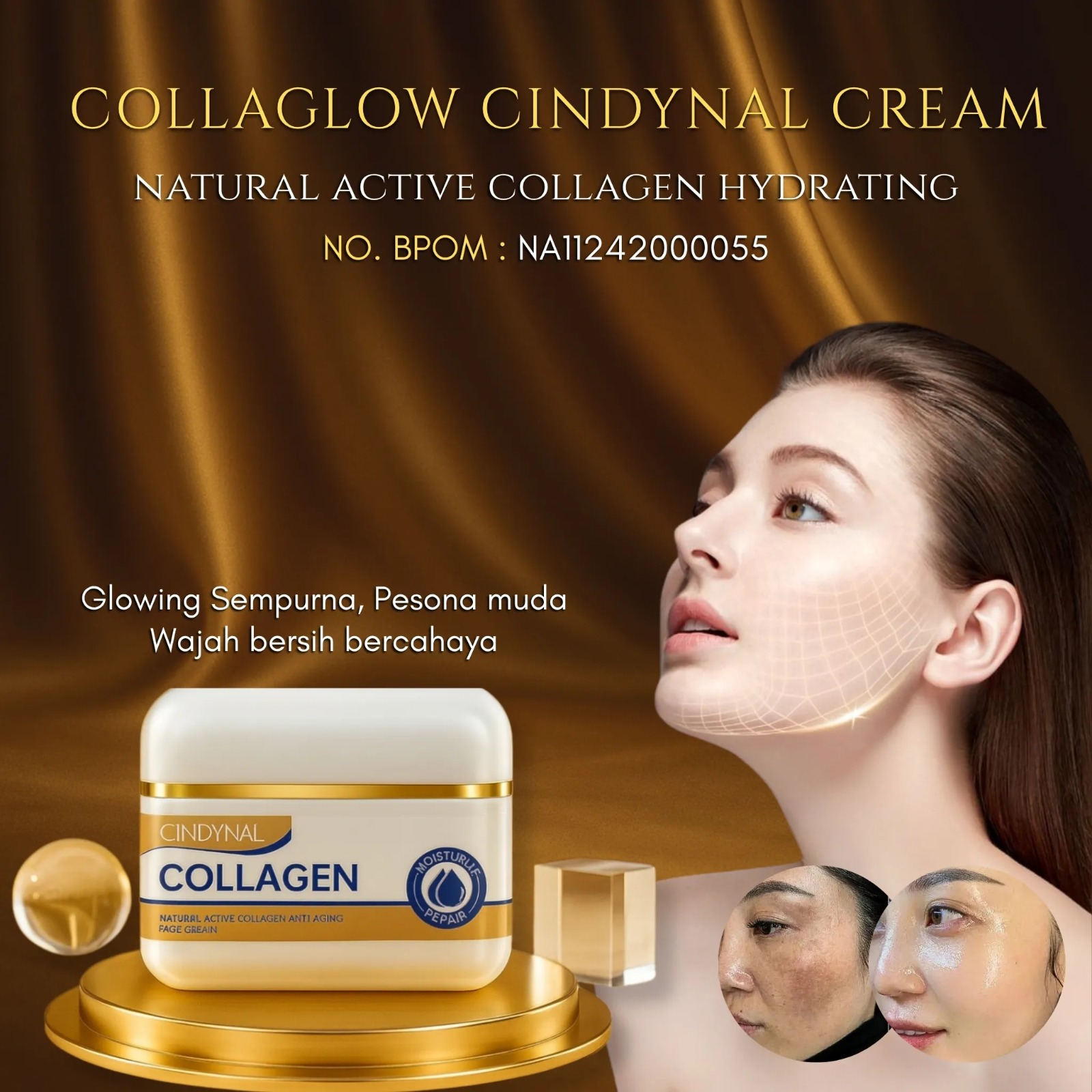 Collaglow Cindynal Cream BPOM MR77-EJ347 logo