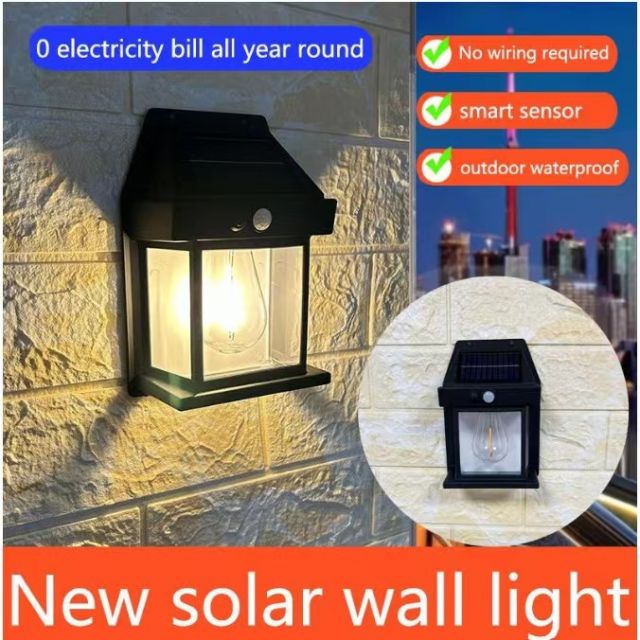 Lampu Solar LED Dinding Interaction Wall Lamp sensor gerak Lampu Taman Hias logo