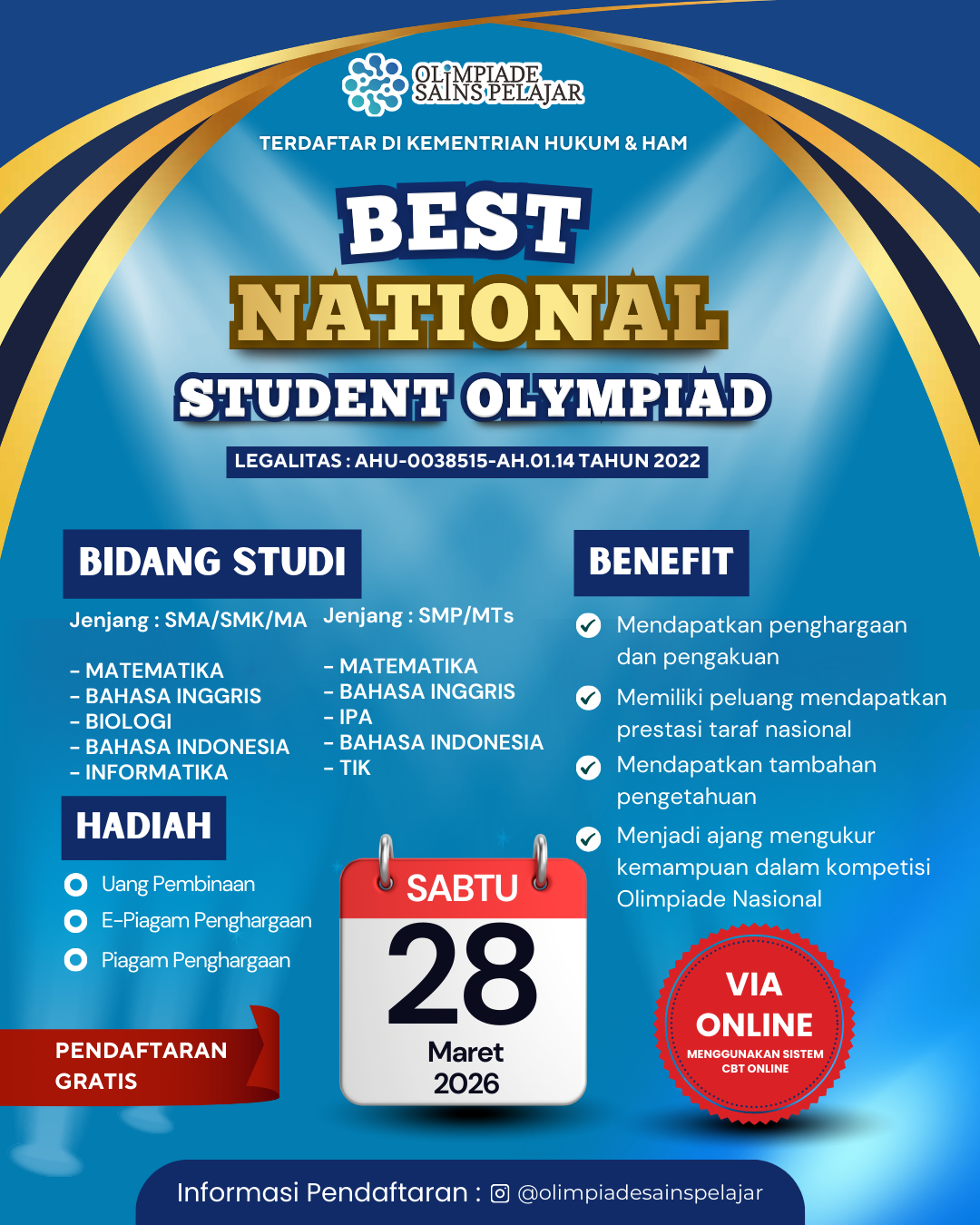 BEST NATIONAL STUDENT OLYMPIAD - 28 MARET 2026 OSP logo
