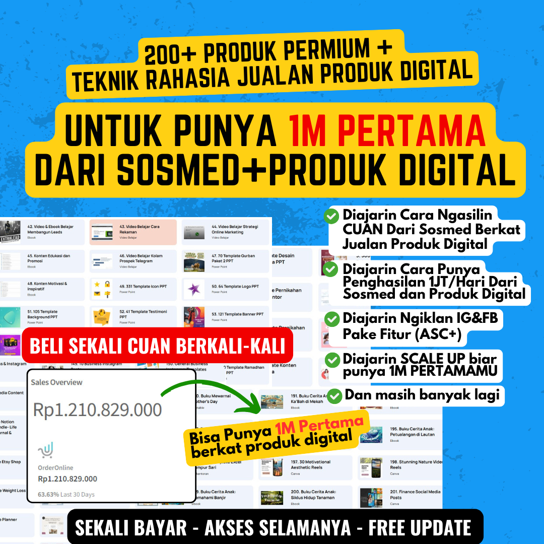 200+ PRODUK + MATERI : PUNYA 1M PERTAMA DARI SOSMED+PRODUK DIGITAL logo