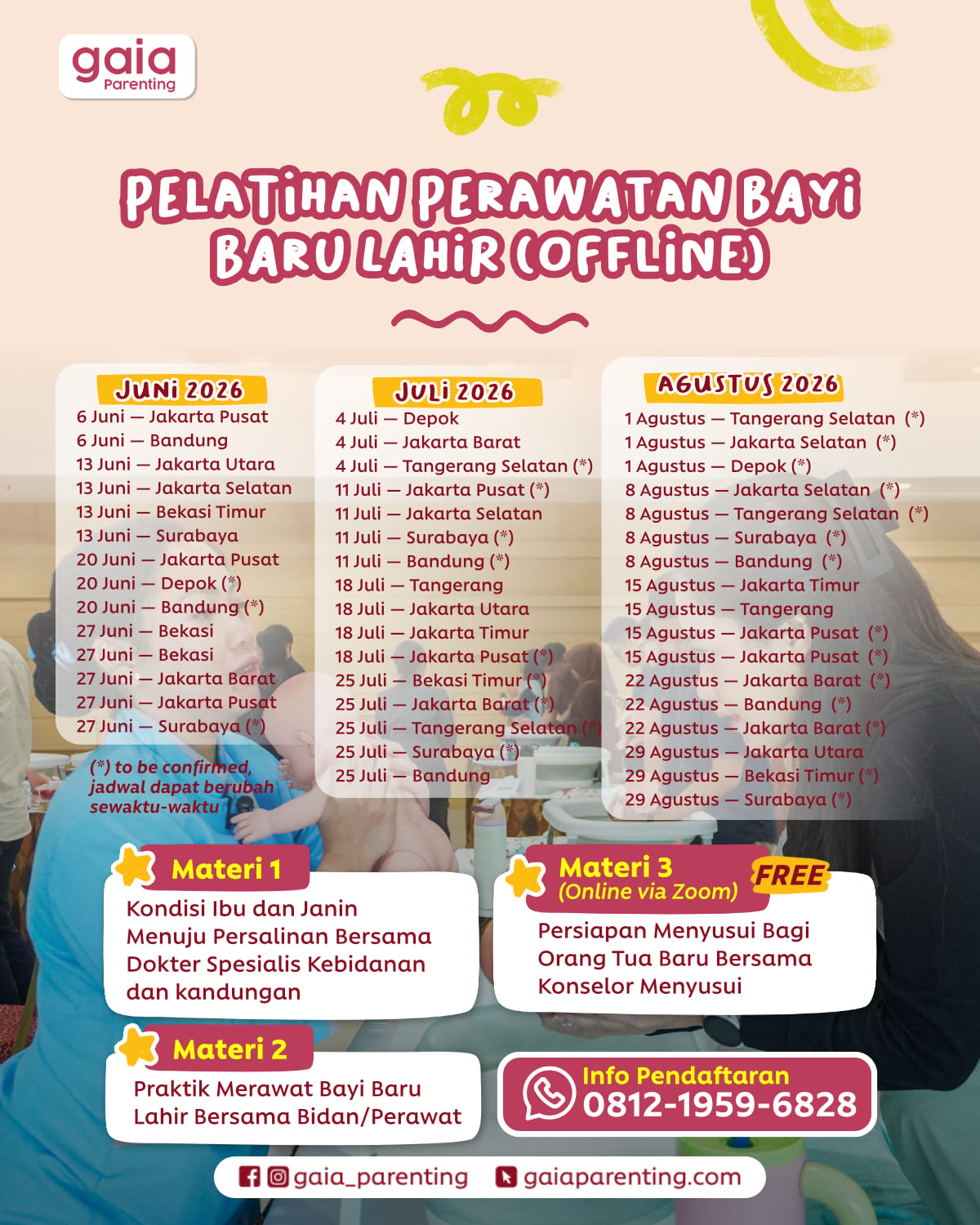 Gaia Academy: Pelatihan Perawatan Bayi Baru Lahir Untuk Orang Tua Pemula