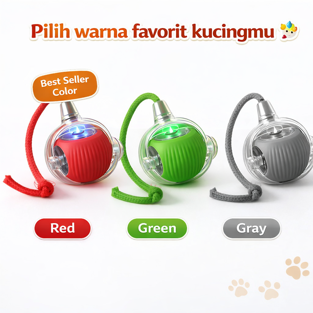 Mainan Bola Tali Kucing & Anjing Smart Rotating Ball