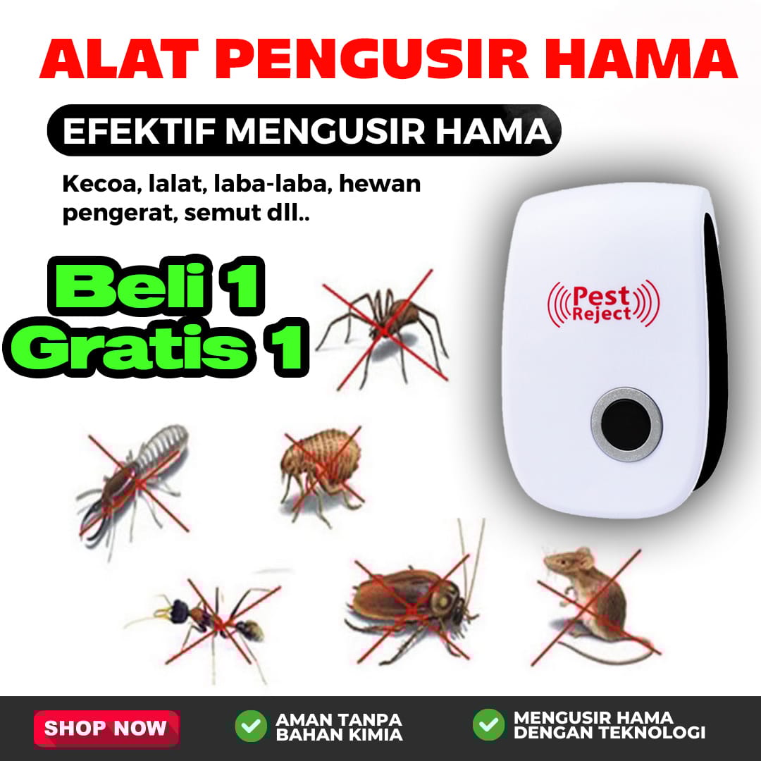 [2 Pcs ] Alat Penghusir Hama Serangga Kecoa Perangkap Tikus Nyamuk Semut Ultra Pest Reject Control