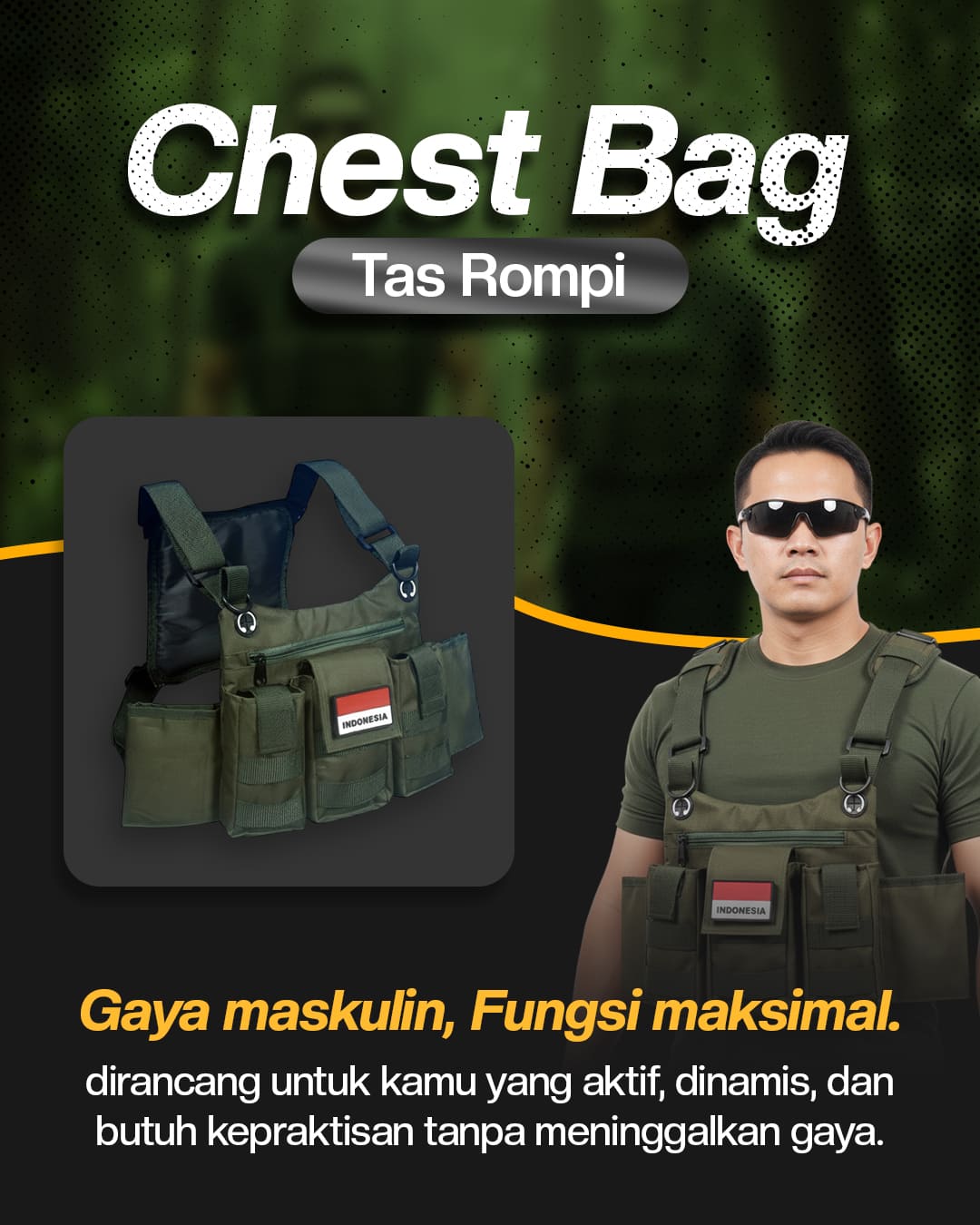 Chest Bag Tas Rompi G logo