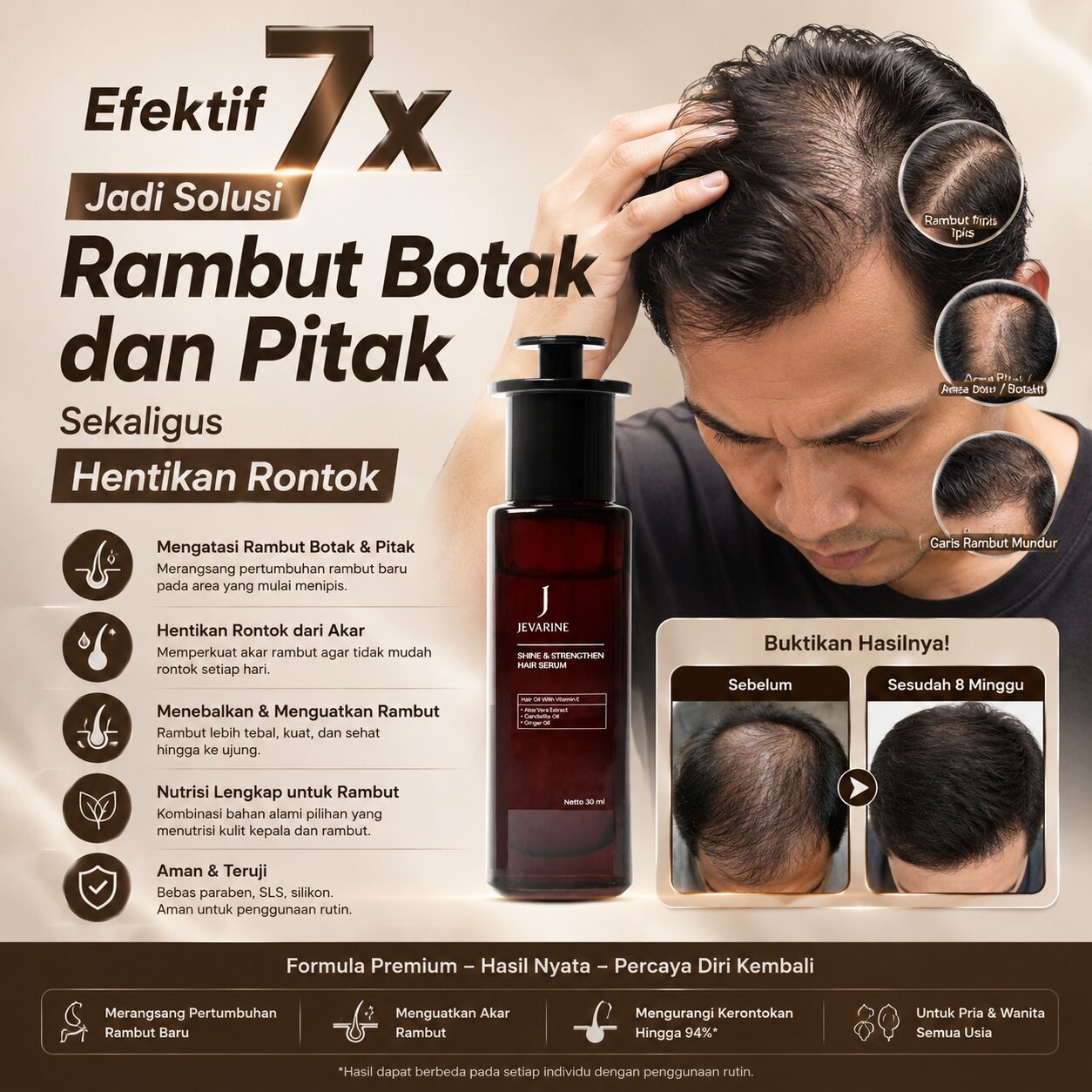 Jevarine Shine Strengthen Hair Serum New - FBE New logo