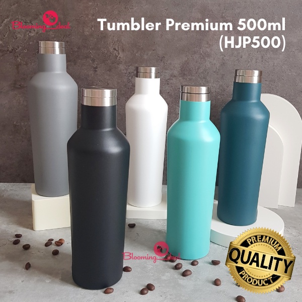Tumbler Termos Premium Stainless Steel Dua Sisi Datar 500ml ⚡ logo