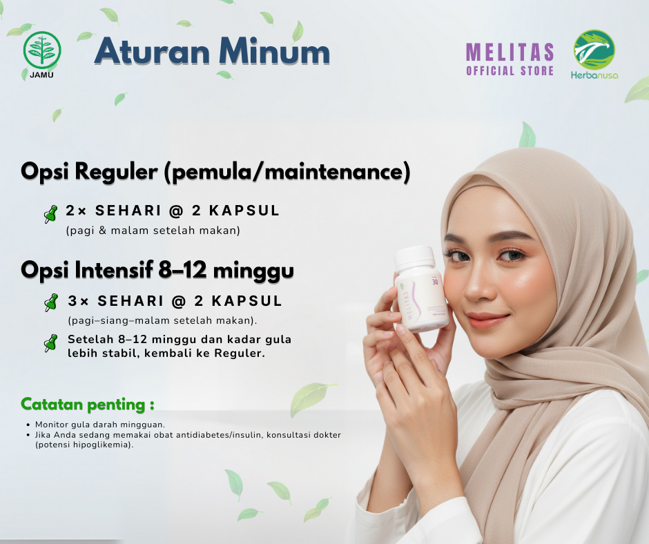 Melitas 30 Kapsul + BONUS Panduan Porsi Makan, Gerak & Kebiasaan Harian