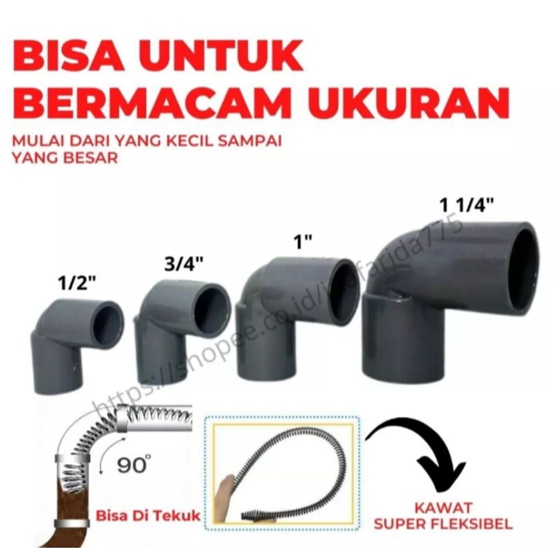 Alat Praktis Pembersih Saluran Air Kawat Baja Eksklusif (IR)nhj