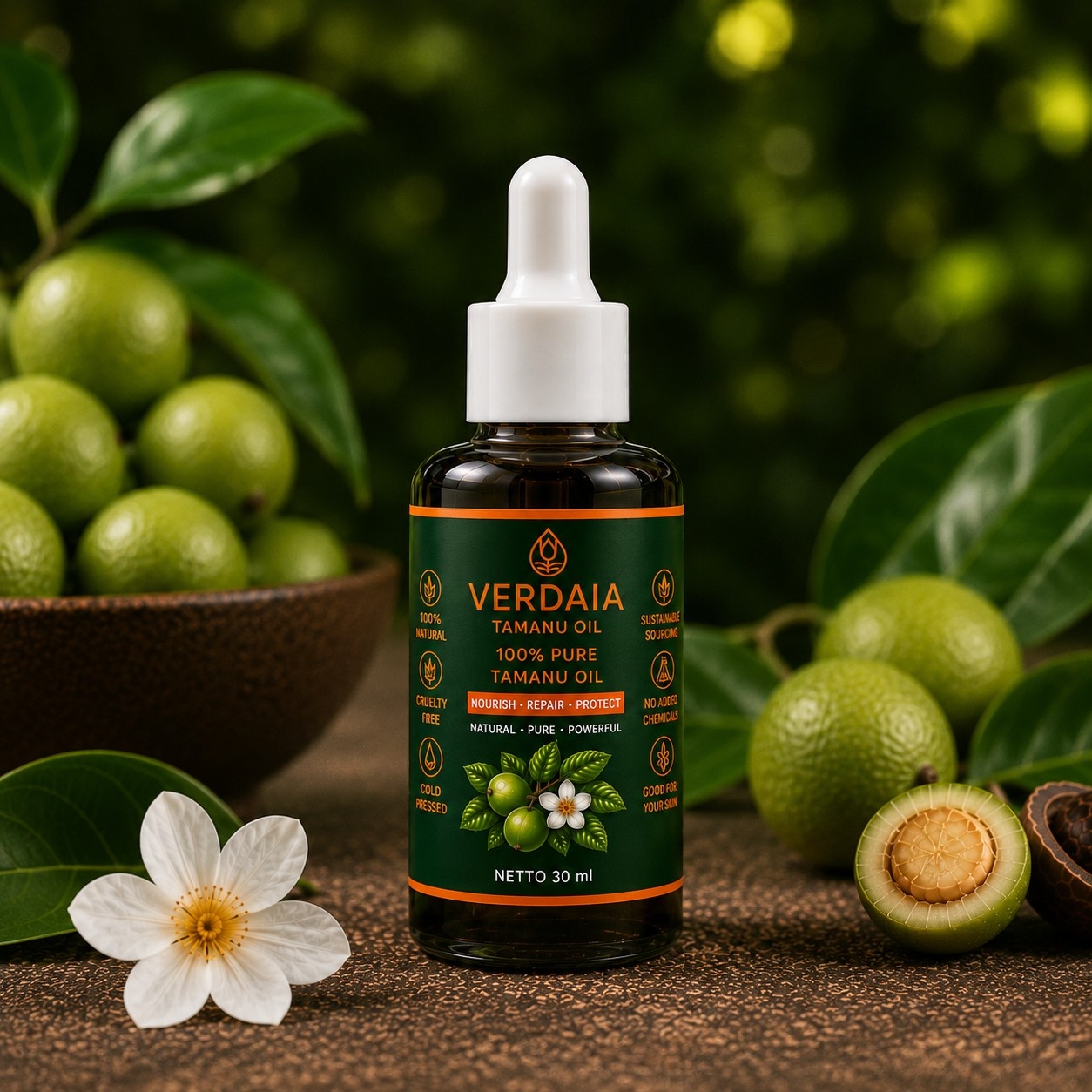 Verdaia Tamanu Oil | 30ml | Single 1 Bottle logo