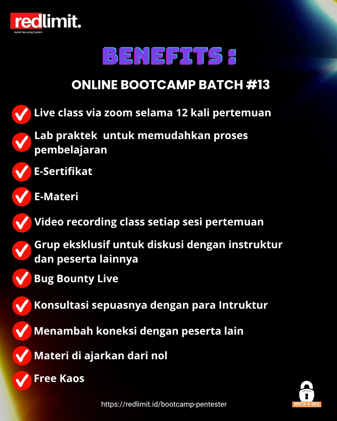 Bootcamp "Are You Ready To Be Pentester" Batch #13