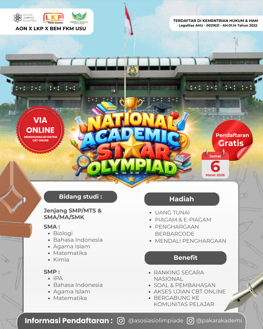 NATIONAL ACADEMIC STAR OLYMPIAD - AON X LKP X BEM FKM USU (6 MARET 2026) logo