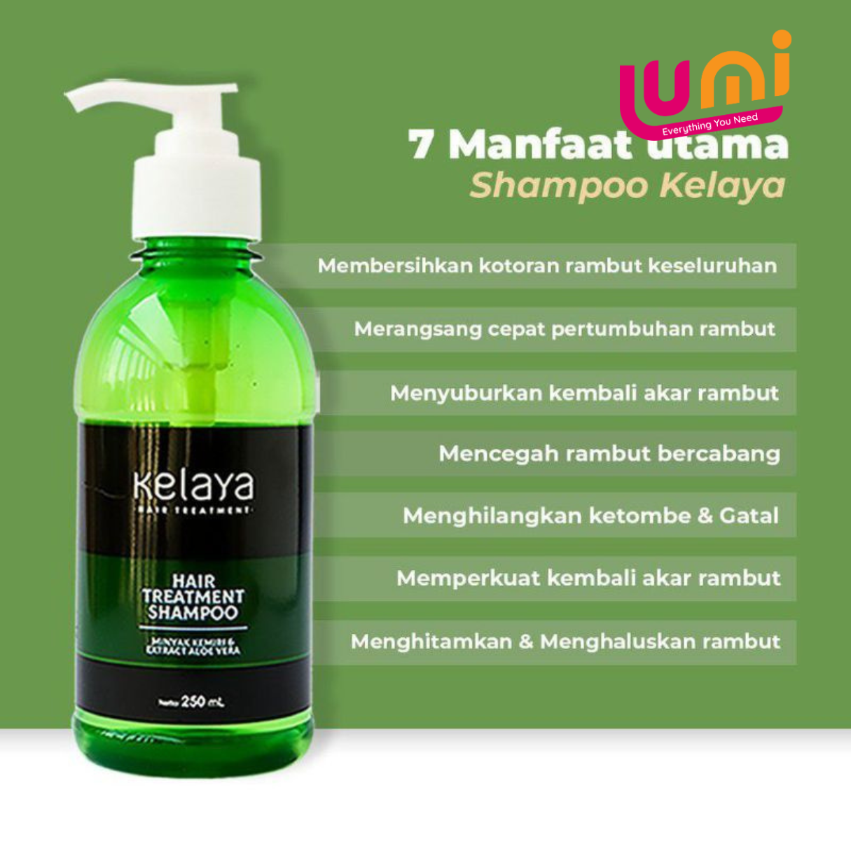 Shampoo Kelaya Hair Treatment Penumbuh Rambut Perawatan Rambut Rontok Anti Ketombe Shampo Original