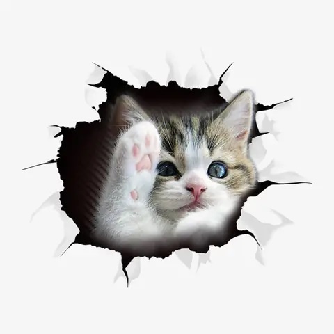 Sticker 3D Kucing logo