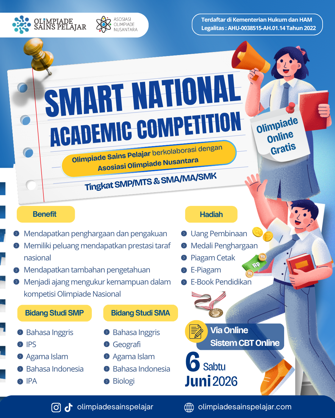 SMART NATIONAL ACADEMIC COMPETITION - 6 JUNI 2026 OSPXAON logo