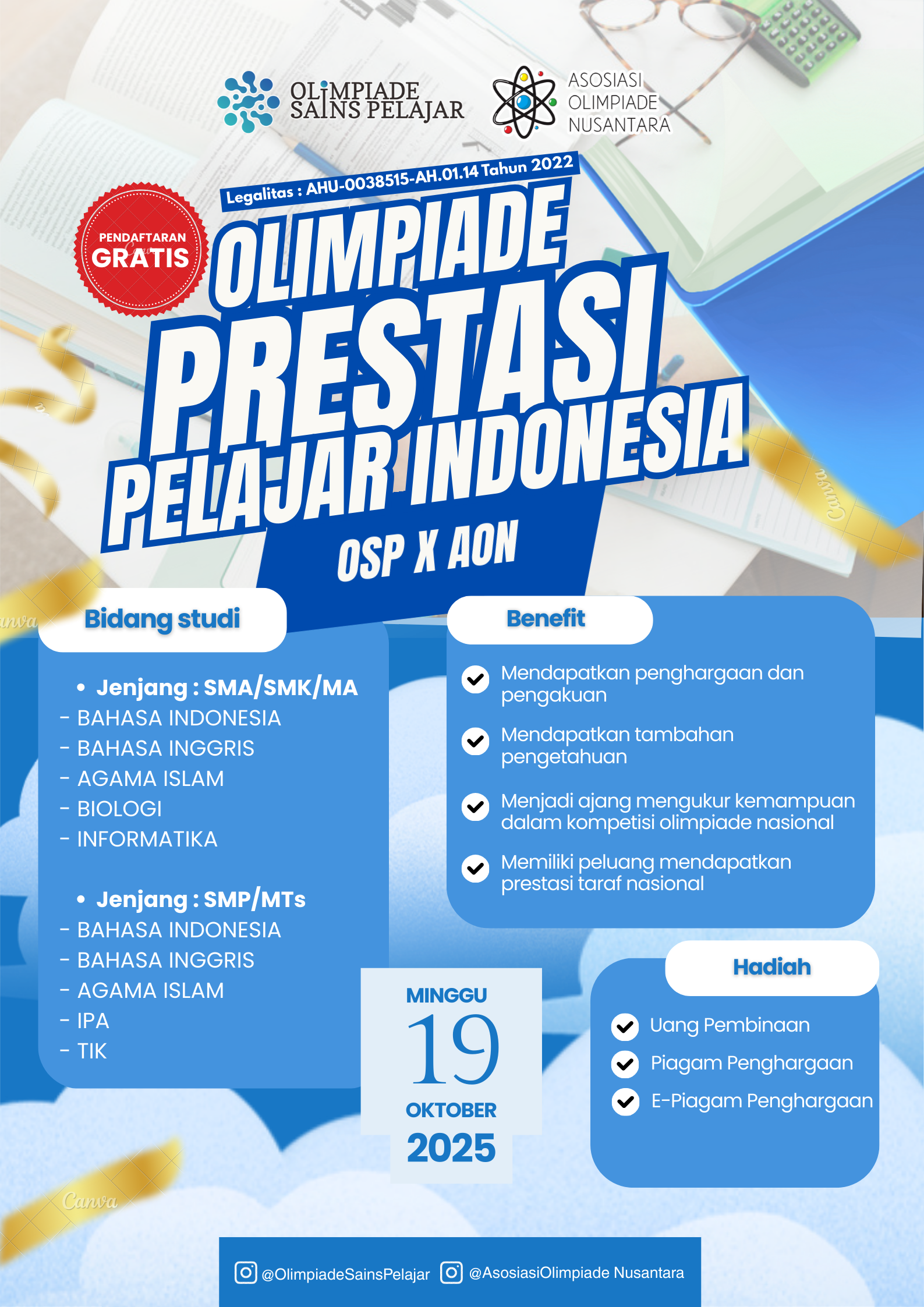OLIMPIADE PRESTASI PELAJAR INDONESIA -  19 OKTOBER 2025 OSPXAON logo