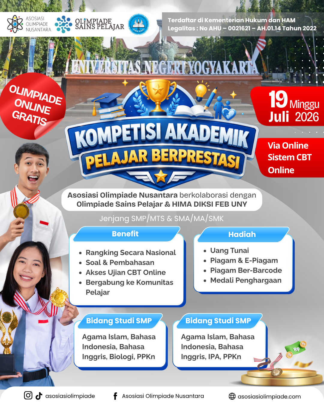 KOMPETISI AKADEMIK PELAJAR BERPRESTASI - AON X OSP X HIMA DIKSI FEB UNY (19 JULI 2026) logo