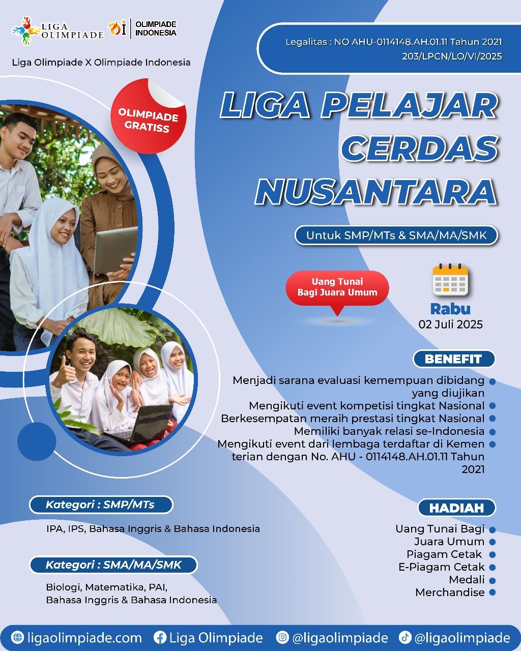 LIGA PELAJAR CERDAS NUSANTARA 2025 logo