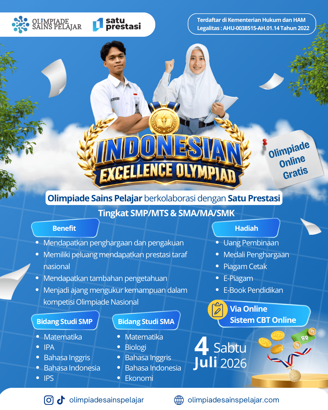 INDONESIAN EXCELLENCE OLYMPIAD - 4 JULI 2026 OSPXSP logo
