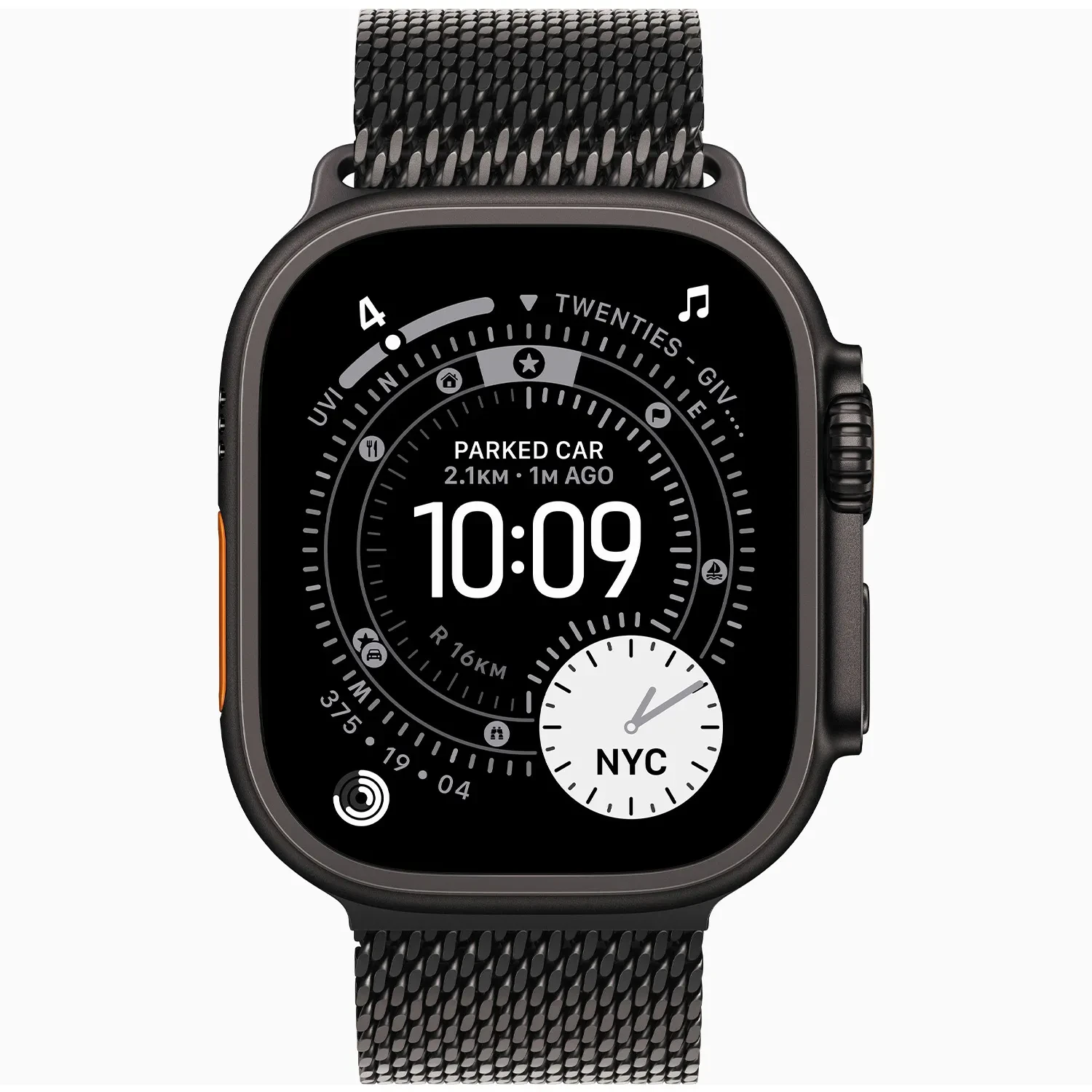 Apple Watch Ultra 3 Black Titanium - Milanese Loop - Titanium Black