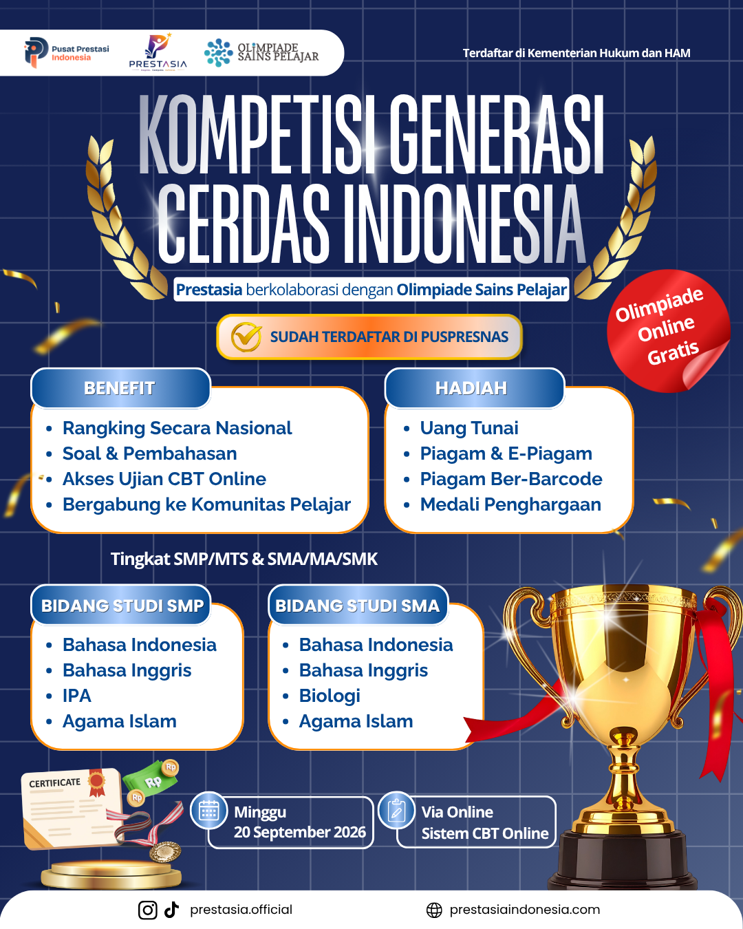 KOMPETISI GENERASI CERDAS INDONESIA - 20 SEPTEMBER 2026 PS X OSP logo