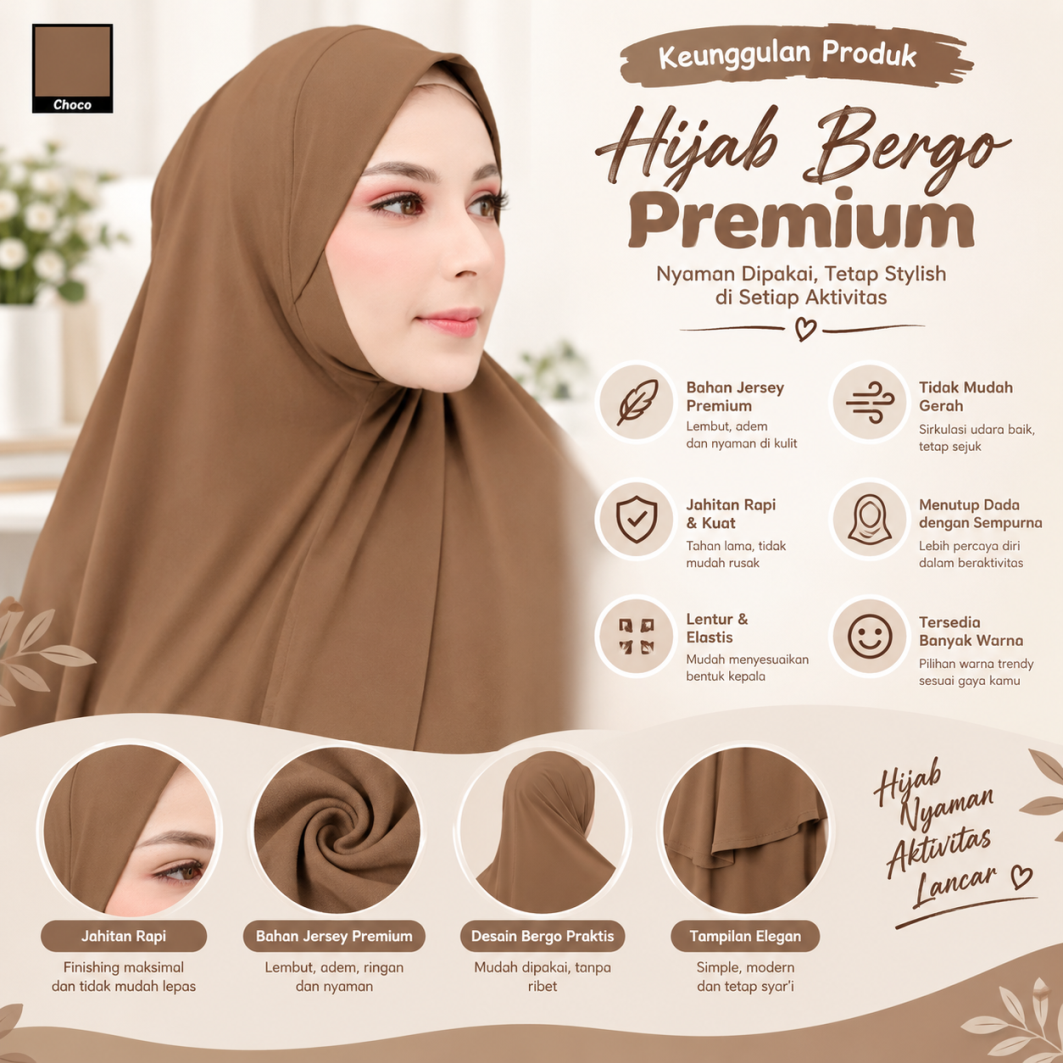 Jilbab Instan Jersey Premium 2