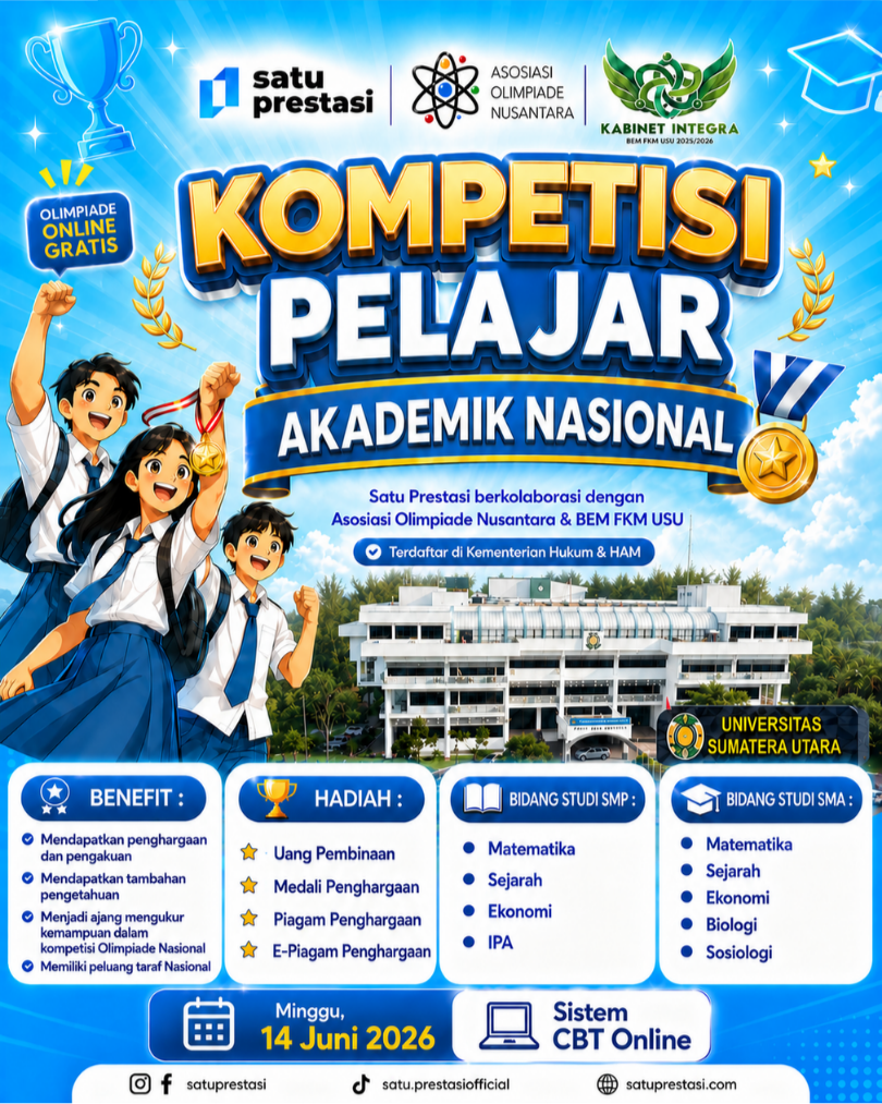 KOMPETISI PELAJAR AKADEMIK NASIONAL - MINGGU, 14 JUNI 2026 - SP X AON X BEM FKM USU logo