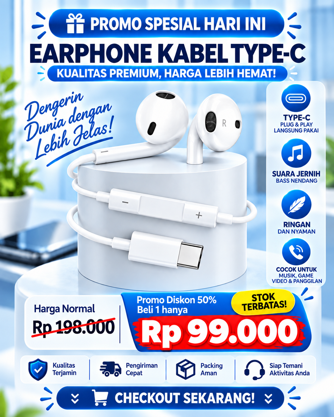Earphone Kabel Type-C G-BII logo