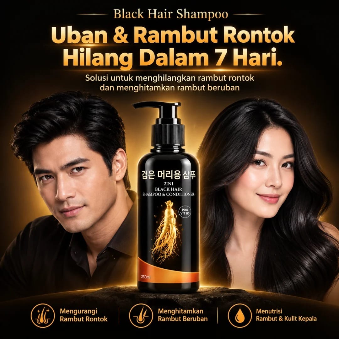 Black Hair Care Shampoo BPOM A-F1 logo