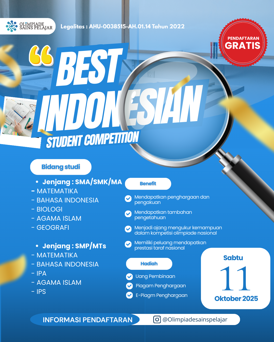 BEST INDONESIAN STUDENT COMPETITION - 11 OKTOBER 2025 OSP logo