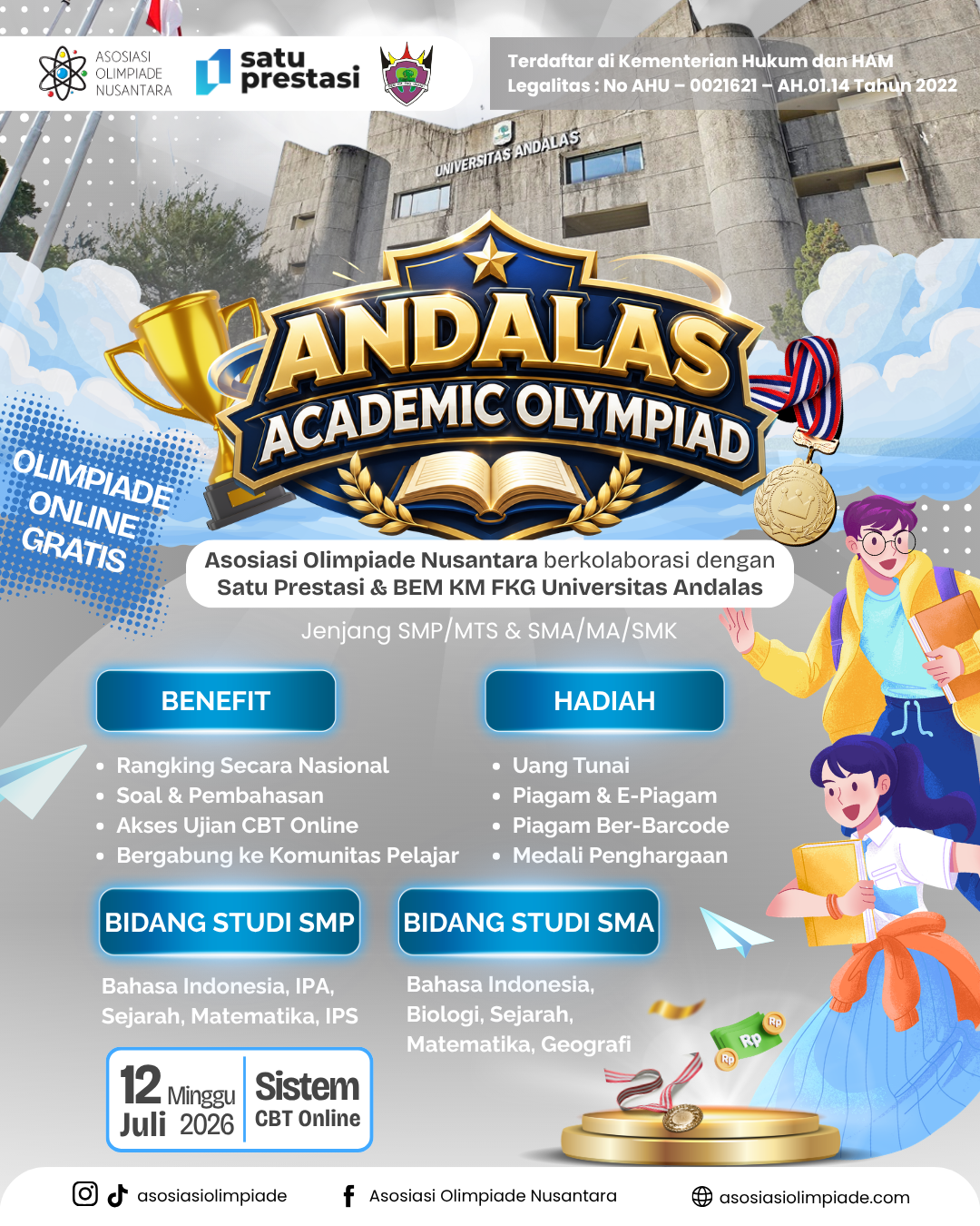 ANDALAS ACADEMIC OLYMPIAD - AON X SP X BEM KM FKG UNAND (12 JULI 2026) logo