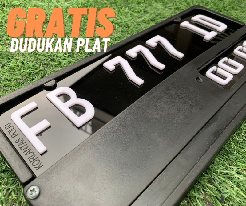 Plat Nomor Motor Timbul Mewah (Free Dudukan)