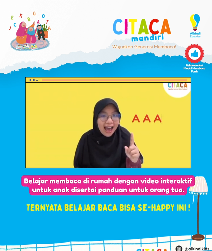 Citaca Mandiri – Belajar Membaca Anak Tanpa Mengeja | Cepat Lancar + Video Panduan