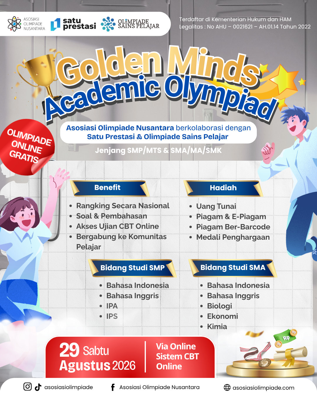 GOLDEN MINDS ACADEMIC OLYMPIAD - AON X SP X OSP (29 AGUSTUS 2026) logo