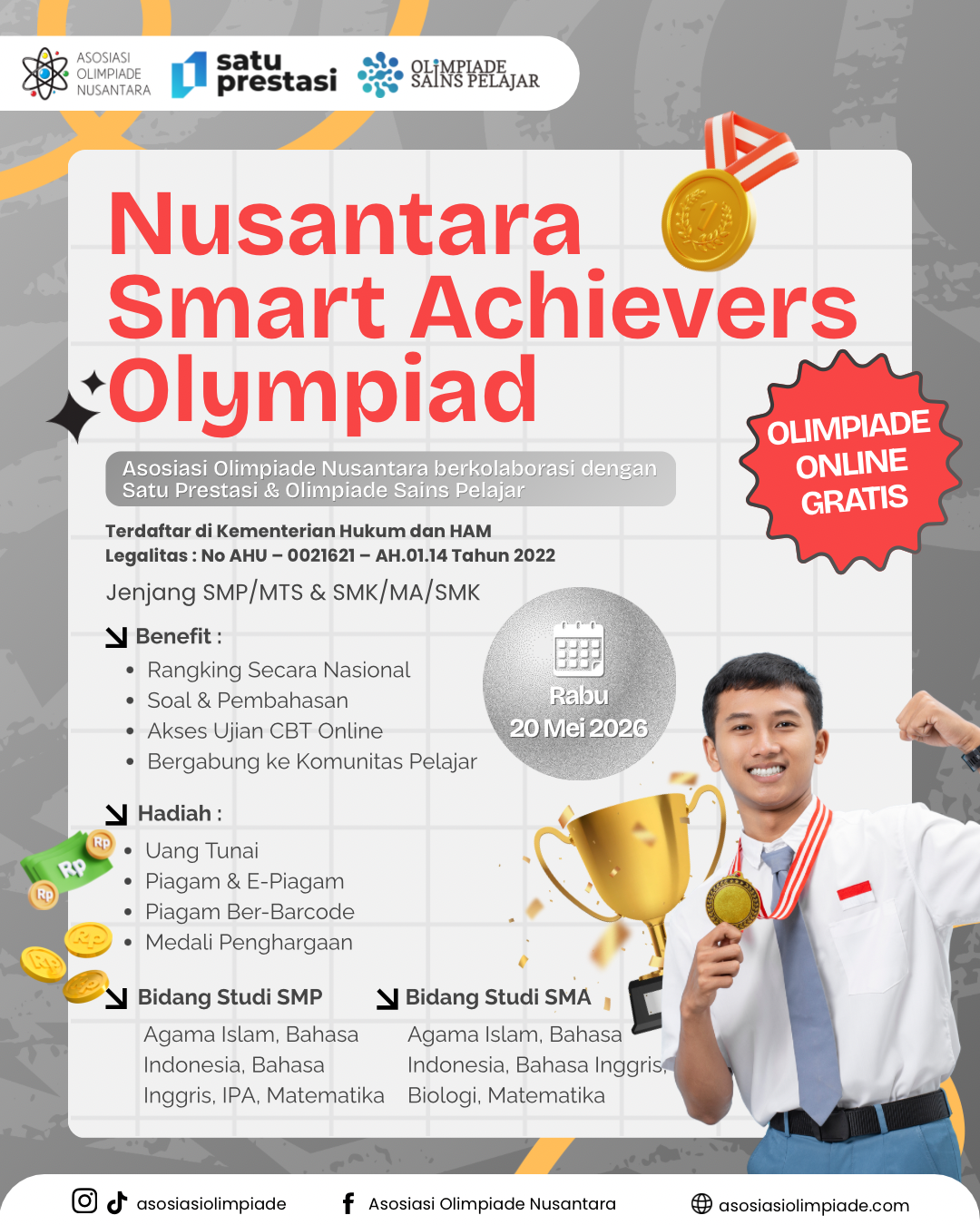 NUSANTARA SMART ACHIEVERS OLYMPIAD - AON X SP X OSP (20 MEI 2026) logo