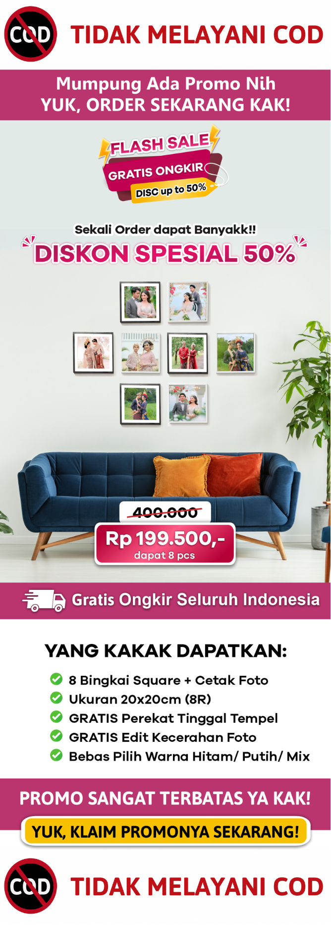 Dapat 8 Bingkai + Foto logo