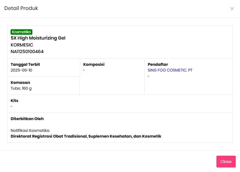 Kormesic 5X Active Brightening Cream BPOM BL62-13