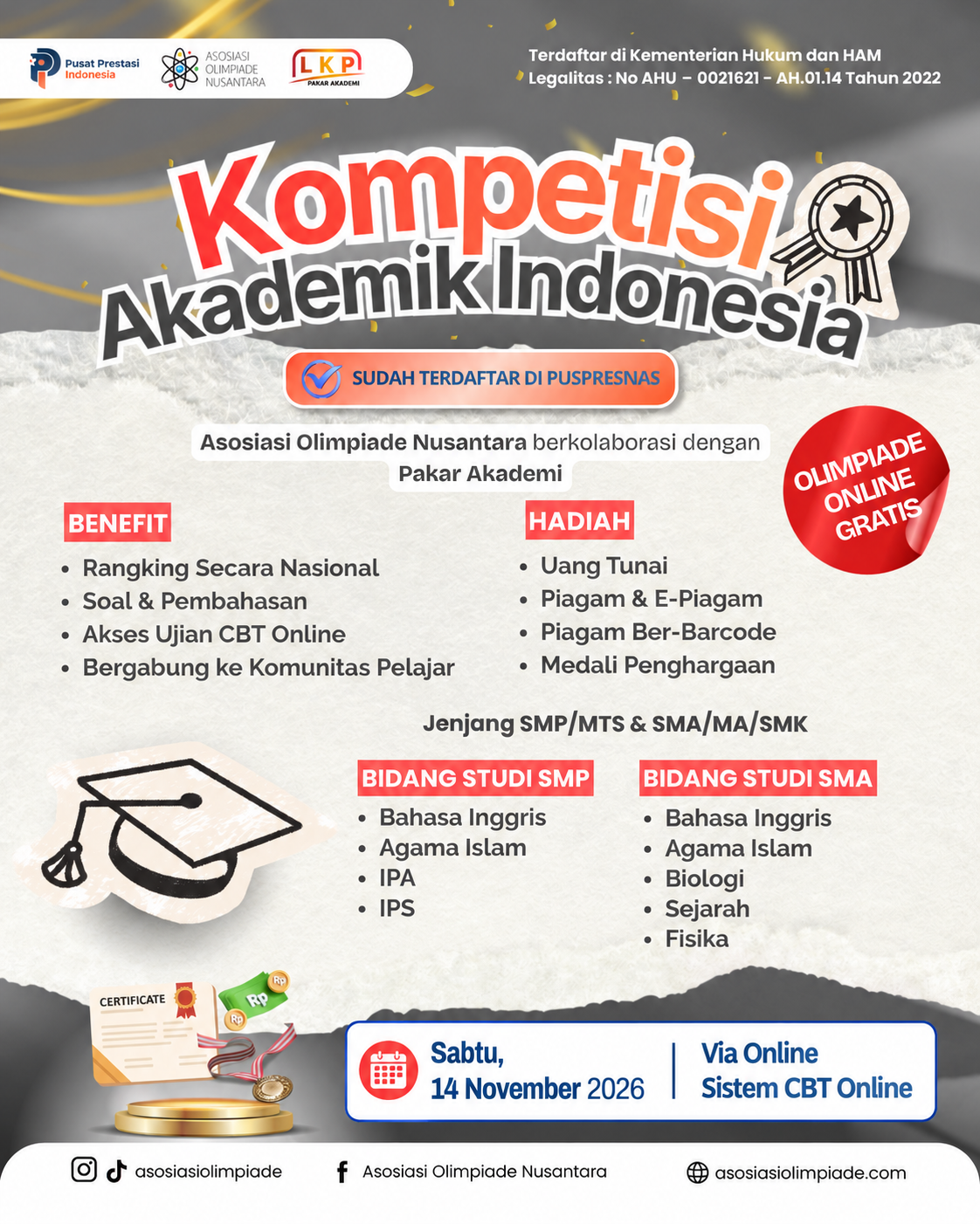 KOMPETISI AKADEMIK INDONESIA - AON X LKP (14 NOVEMBER 2026) logo